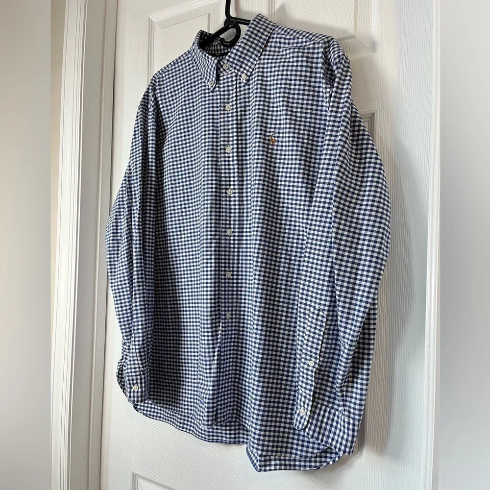 Ralph Lauren Blue Gingham Oxford Shirt XXL